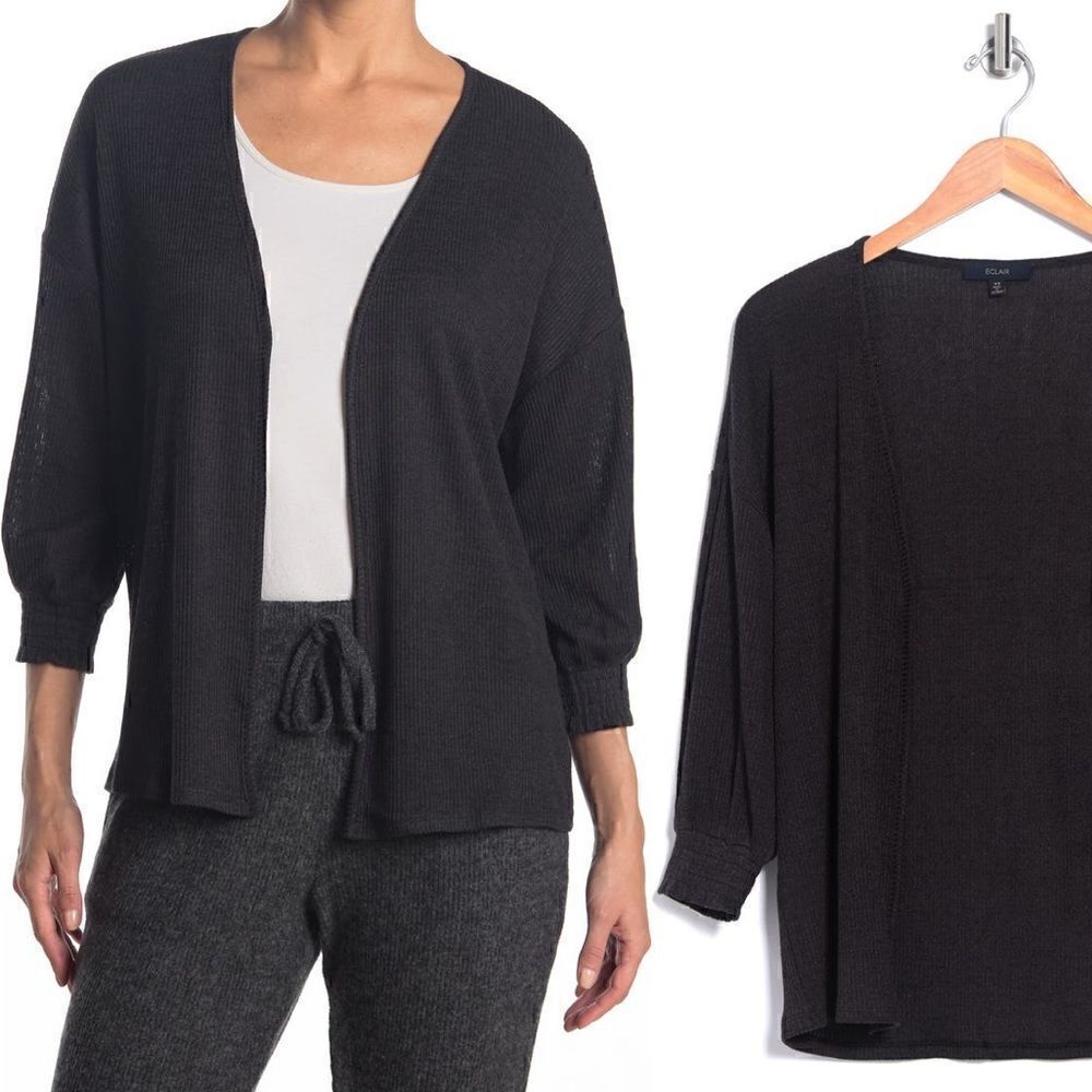 ECLAIR Ribbed Hacci Knit Kardigan Size S